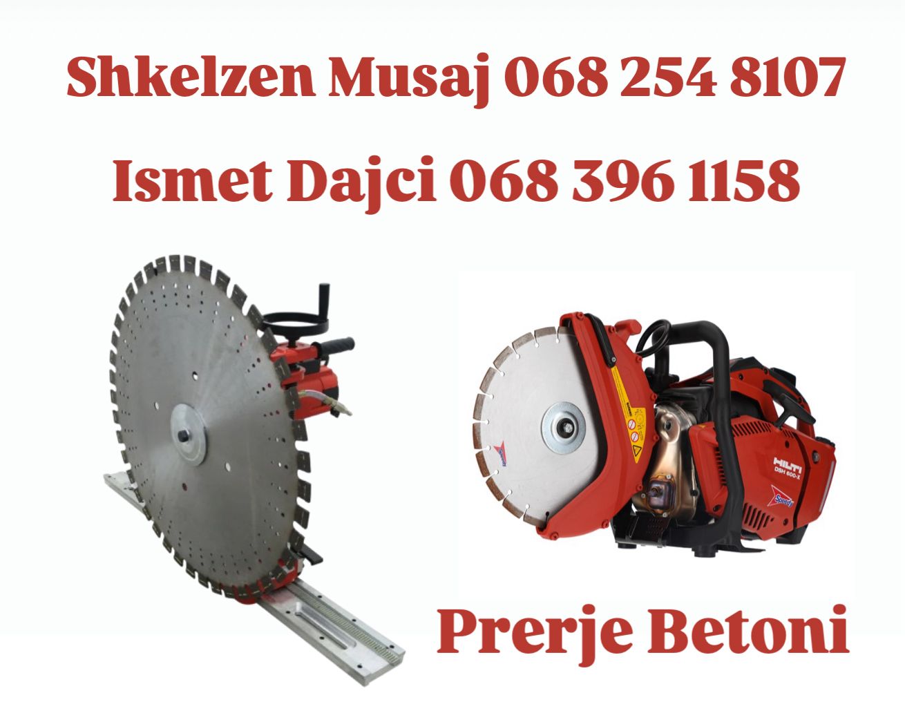 Hapje Muri për Dyer, Dritare dhe Shkallë - Prerje Betoni